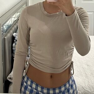 Beige Long Sleeve Women's Top